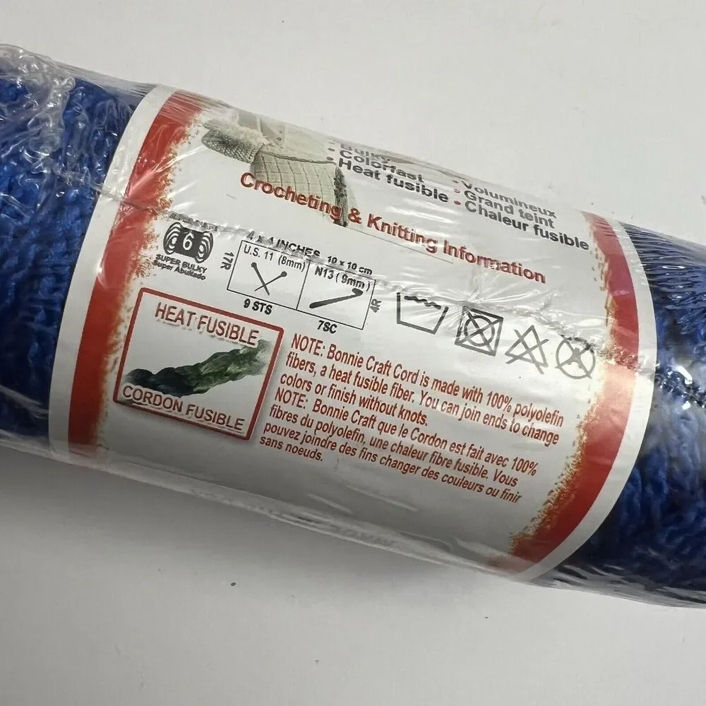 Bonnie Craft Cord 4mm 50 Yards Crochet Knit Knotting Weaving Macrame Royal Blue